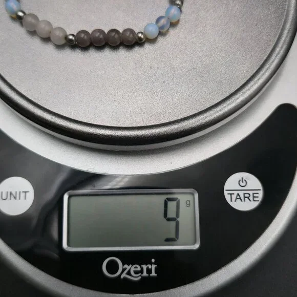 7+1 Inch Opalite Quartz Labradorite Stone Cord Bracelet A7277 - Picture 7 of 7